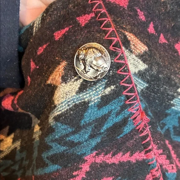 Aztec Patterned Blazer - Pink and Blue - Picture 4 of 5